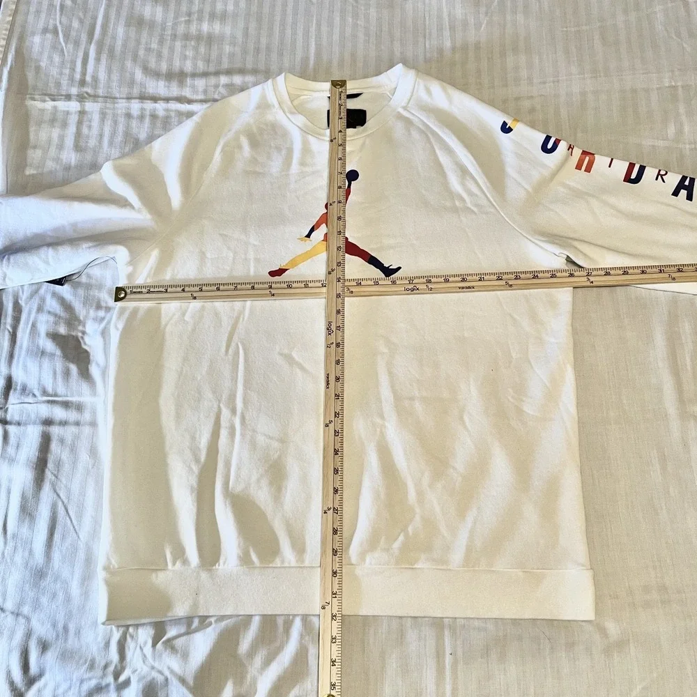 NWT Air Jordan Jump Man Rival Crew Sweat Shirt Long Sleeve White XXL Mens